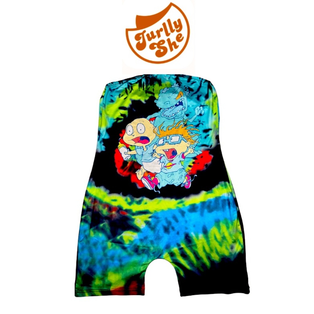 JurllyShe Cartoon Printed Bardot Sleeveless Romper